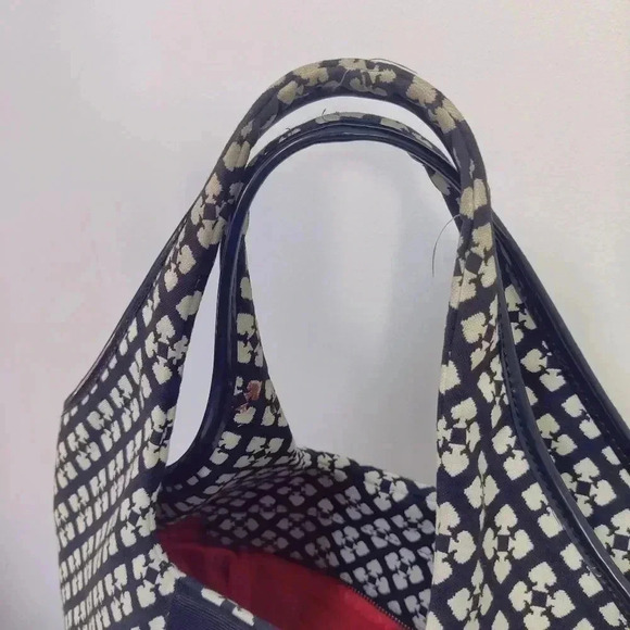 Kate Spade monogram canvas logo square style tote bag - Picture 6 of 15